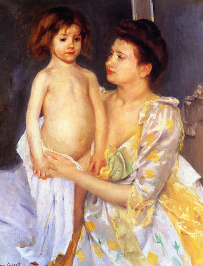 Jules Being Dried by His Mother in kitchen