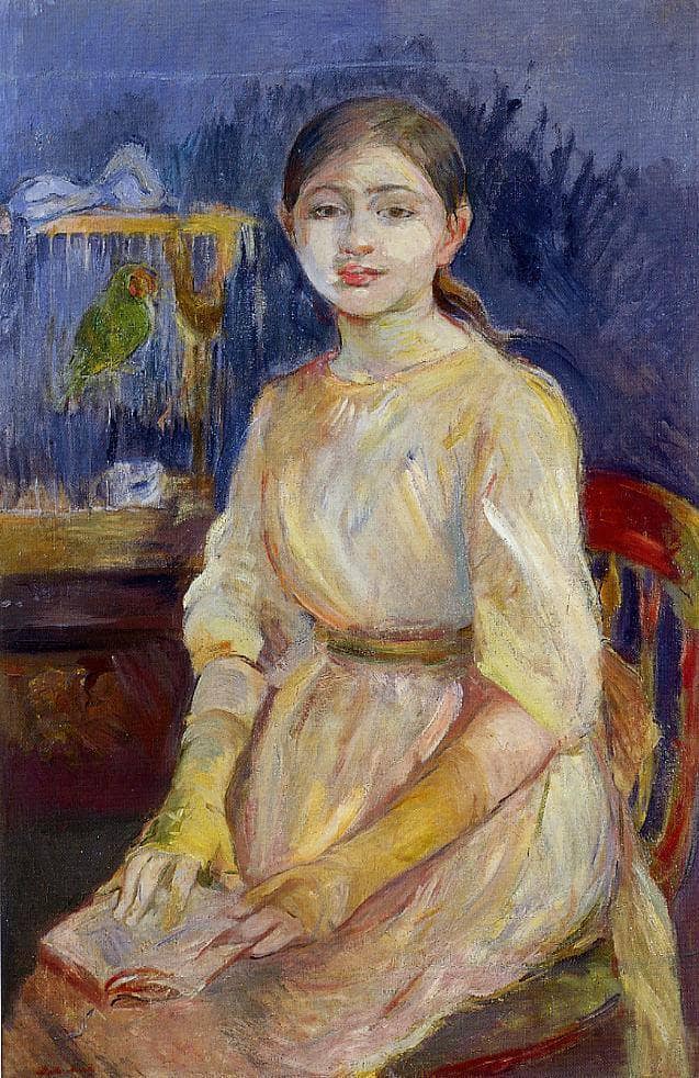 Julie Manet with a Budgie by Berthe Morisot — Oil Painting Reproduction