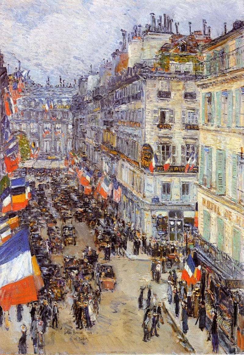 July Fourteenth, Rue Daunou by Childe Hassam — Oil Painting Reproduction