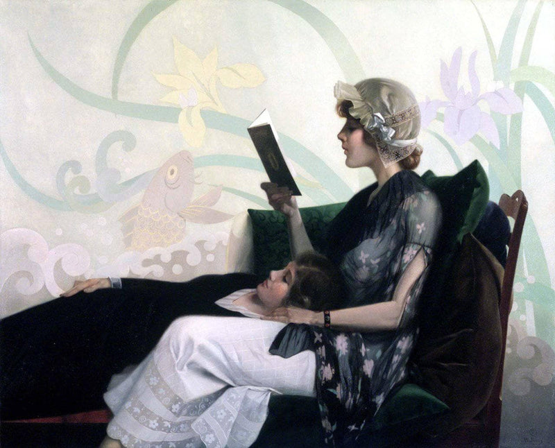 Just a Couple of Girls by Harry Watrous — Oil Painting Reproduction