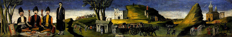 Kakhetian epos (Alazani Valley) by Niko Pirosmani, Oil Painting Reproduction