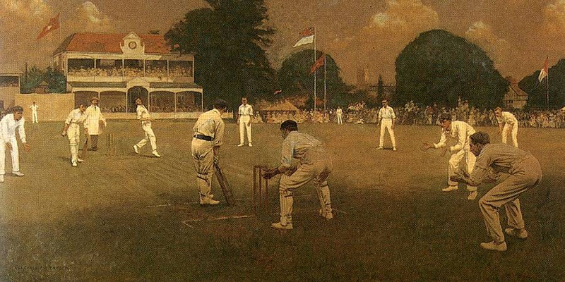 Kent vs Lancashire at The Spitfire Ground, St Lawrence by Albert Chevallier Tayler, Oil Painting Reproduction