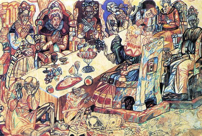 Kings Feast by Pavel Filonov — Oil Painting Reproduction