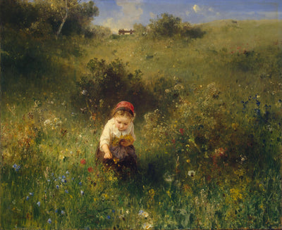 The girl in the meadow in bedroom