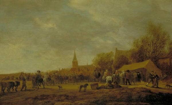 KoÅský Trh by Salomon van Ruysdael — Oil Painting Reproduction