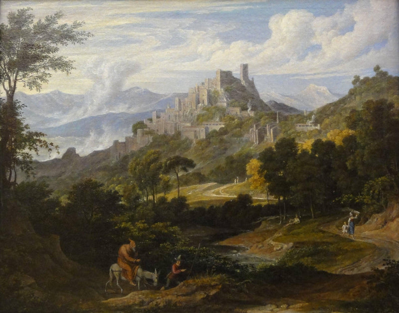 Landschaft Bei Olevano Mit Reitendem Mönch by Joseph Anton Koch — Oil Painting Reproduction