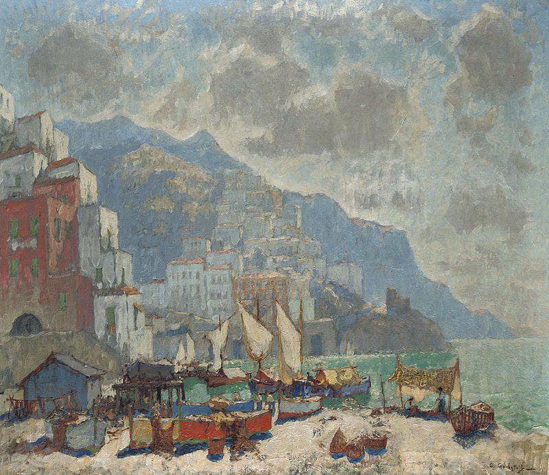Amalfi in the Morning by Konstantin Gorbatov — Oil Painting Reproduction