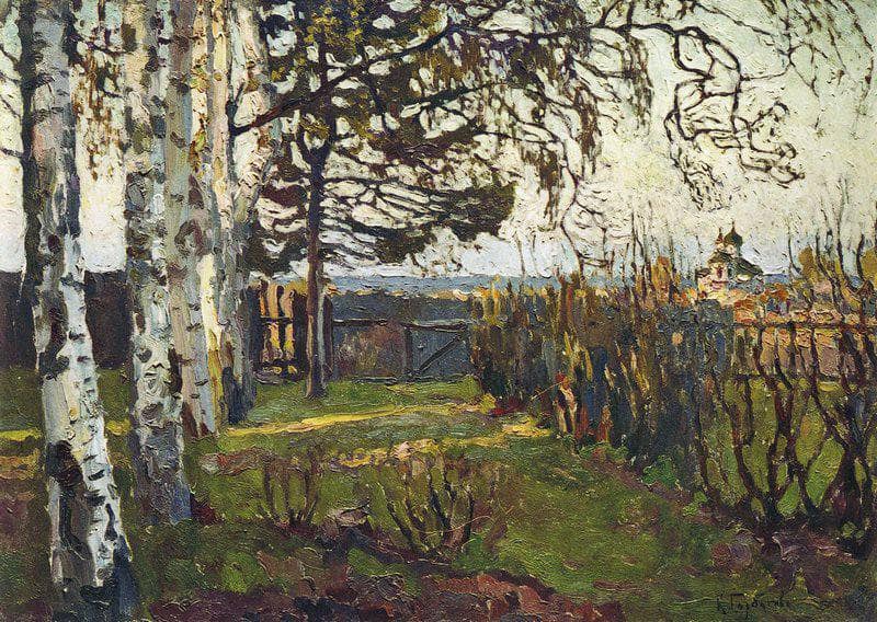 Landscape with Church by Konstantin Gorbatov — Oil Painting Reproduction