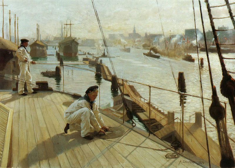 Kööpenhaminan Ankkuripaikalta II by Albert Edelfelt — Oil Painting Reproduction
