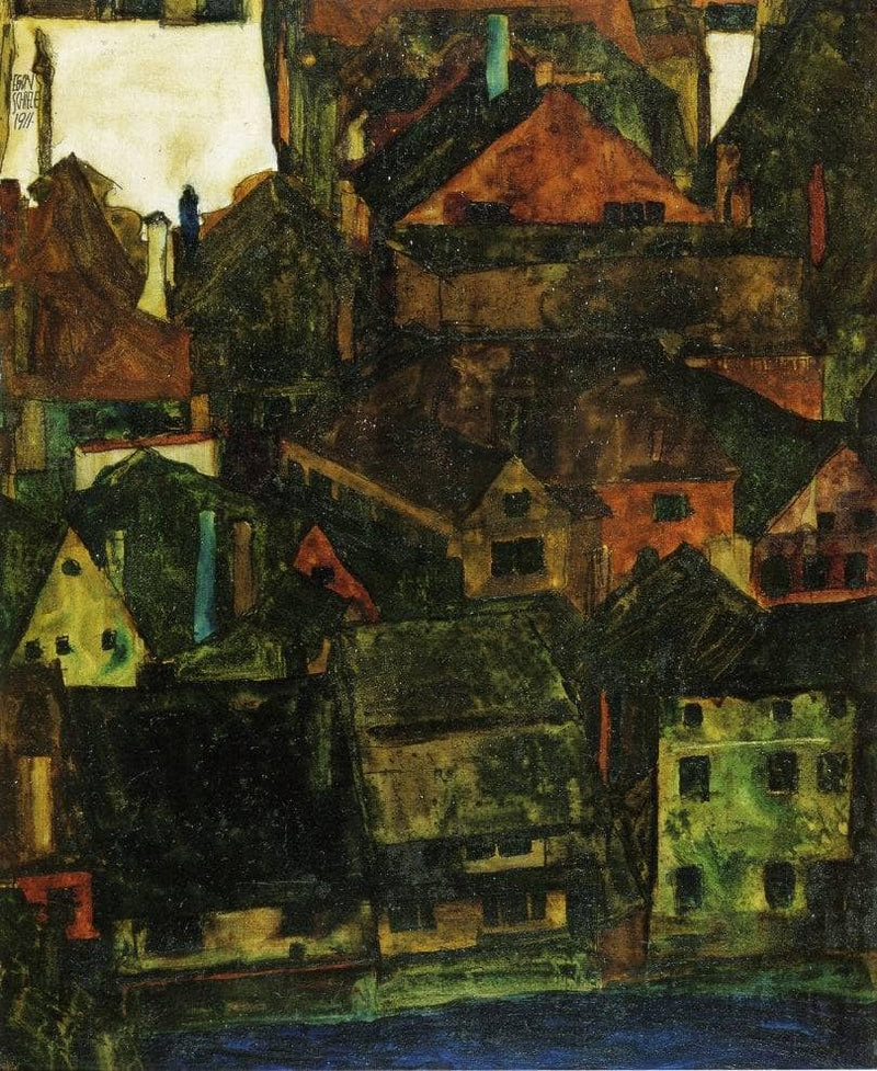 Krumau by Egon Schiele — Oil Painting Reproduction