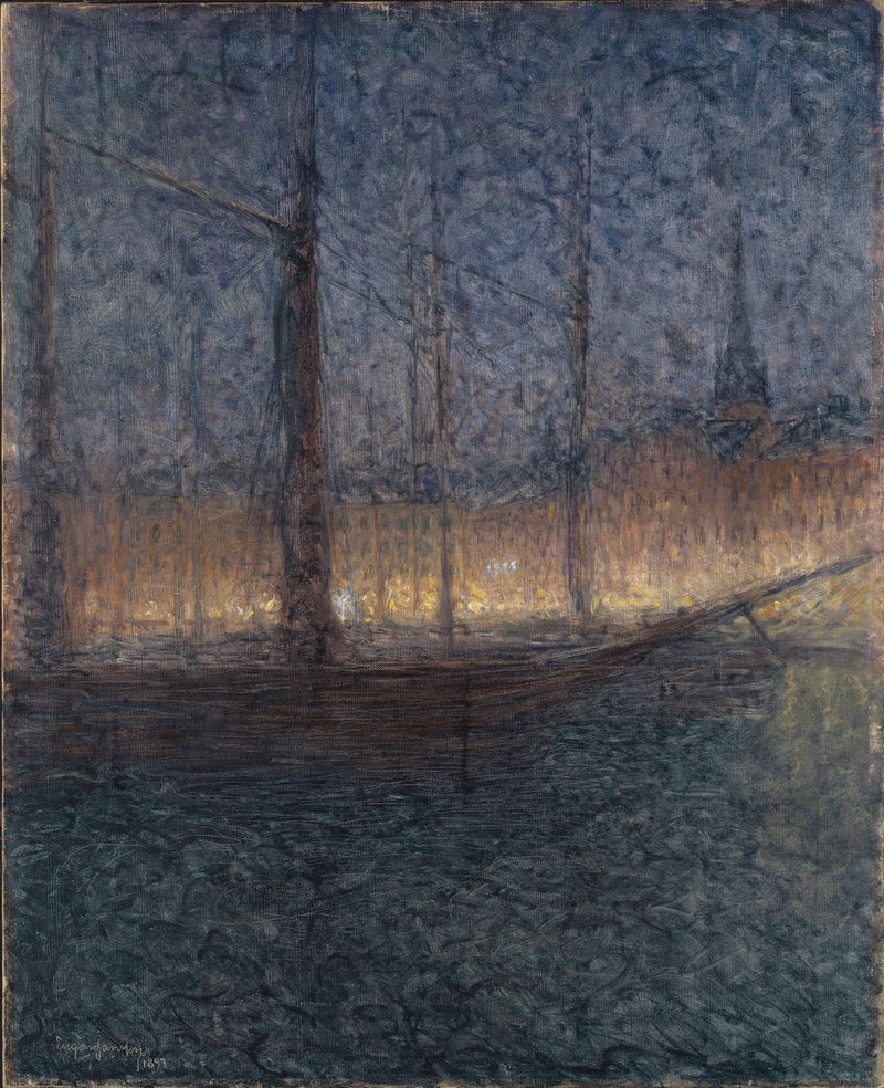 Kvällsstämning vid Kornhamnstorg, Stockholm by Eugène Jansson — Oil Painting Reproduction