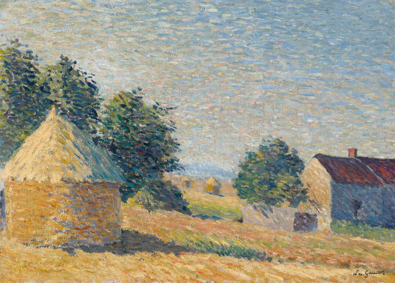 Paysage Aux Meules De Foins by Léo Gausson — Oil Painting Reproduction
