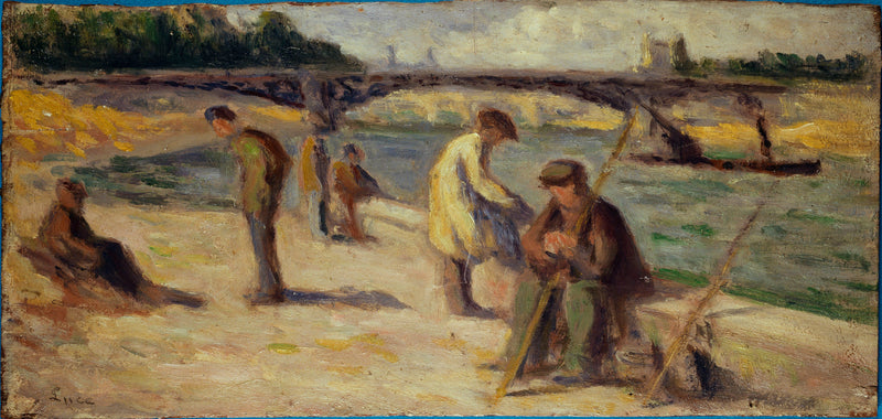 La Berge Du Quai Malaquais by Maximilien Luce, Oil Painting Reproduction