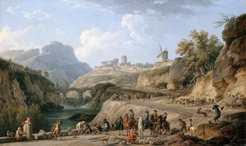 La construction d'un grand chemin by Claude-Joseph Vernet — Oil Painting Reproduction