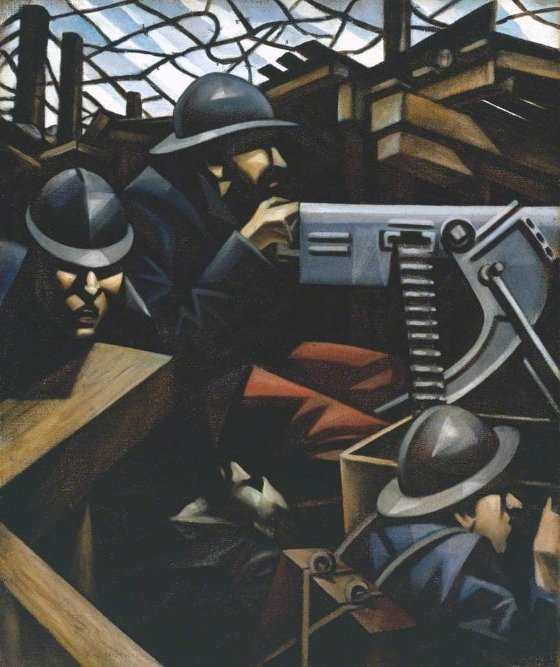 La Mitrailleuse by C. R. W. Nevinson — Oil Painting Reproduction