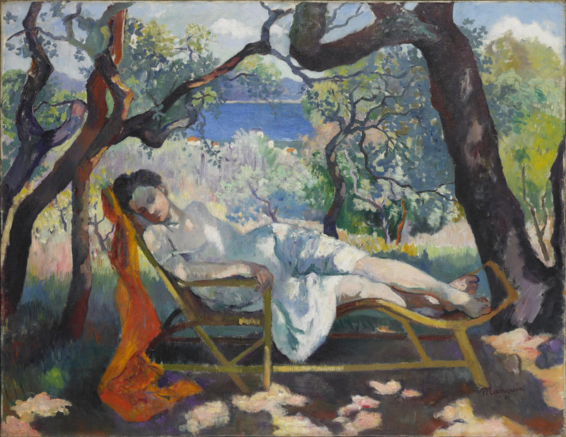 La Sieste (le Repos, Jeanne, Le Rocking-chair) by Henri Manguin — Oil Painting Reproduction