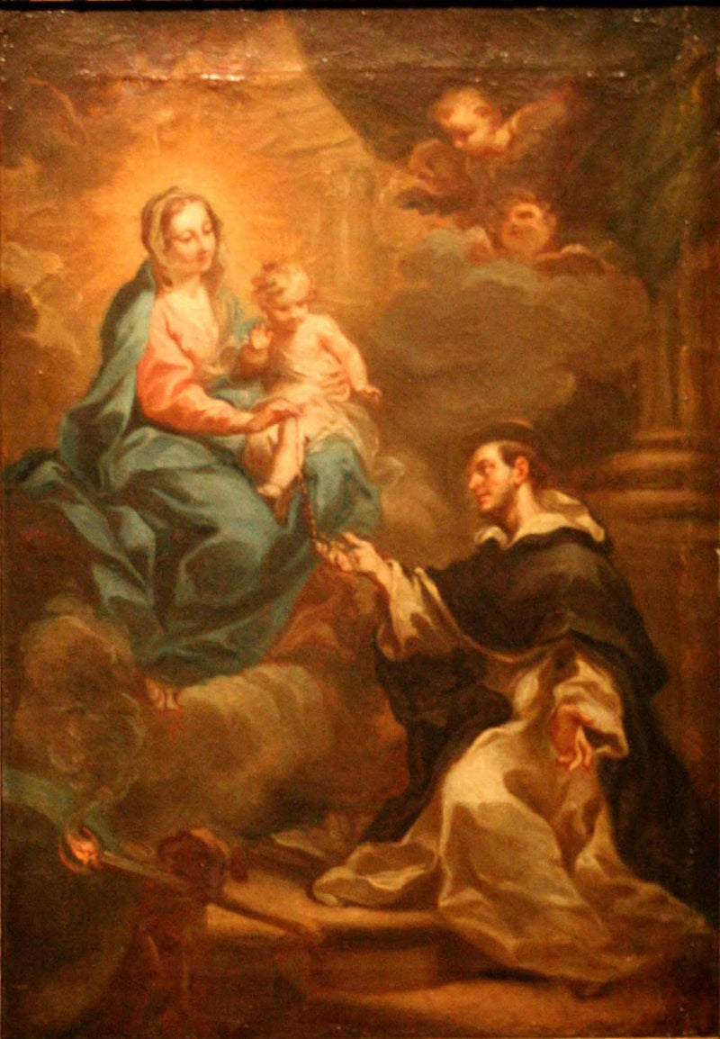 La Vierge Remettant Le Rosaire À Saint Dominique by Sebastiano Conca — Oil Painting Reproduction