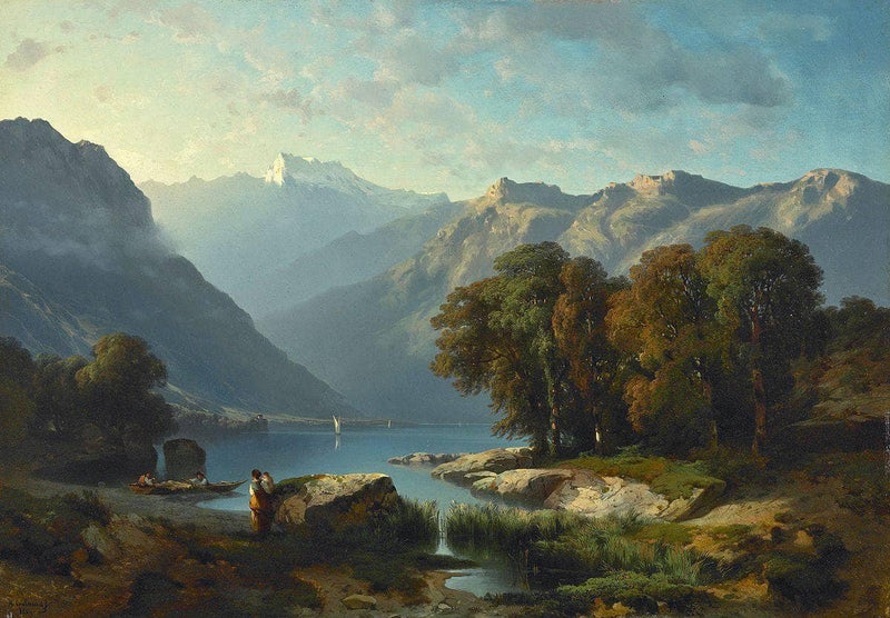 Lac Leman by Alexandre Calame — Oil Painting Reproduction