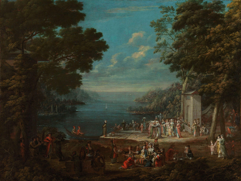 Ladies party in Hünkâr İskelesi on the Bosporus by Jean Baptiste Vanmour — Oil Painting Reproduction