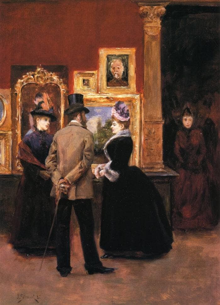 Ladies with a Gentleman in a Top Hat by Julius LeBlanc Stewart — Oil Painting Reproduction