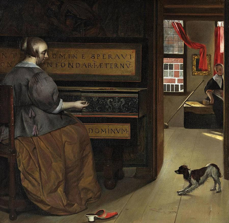 Lady at a Virginal by Gabriel Metsu — Oil Painting Reproduction