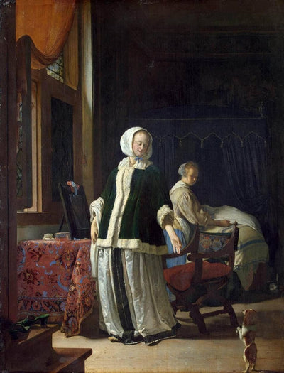 Lady at Her Toilet in apartment