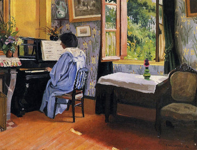 Lady at the Piano in hallway