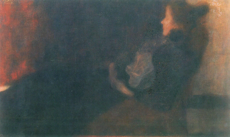 Lady by the Fireplace by Gustav Klimt — Oil Painting Reproduction