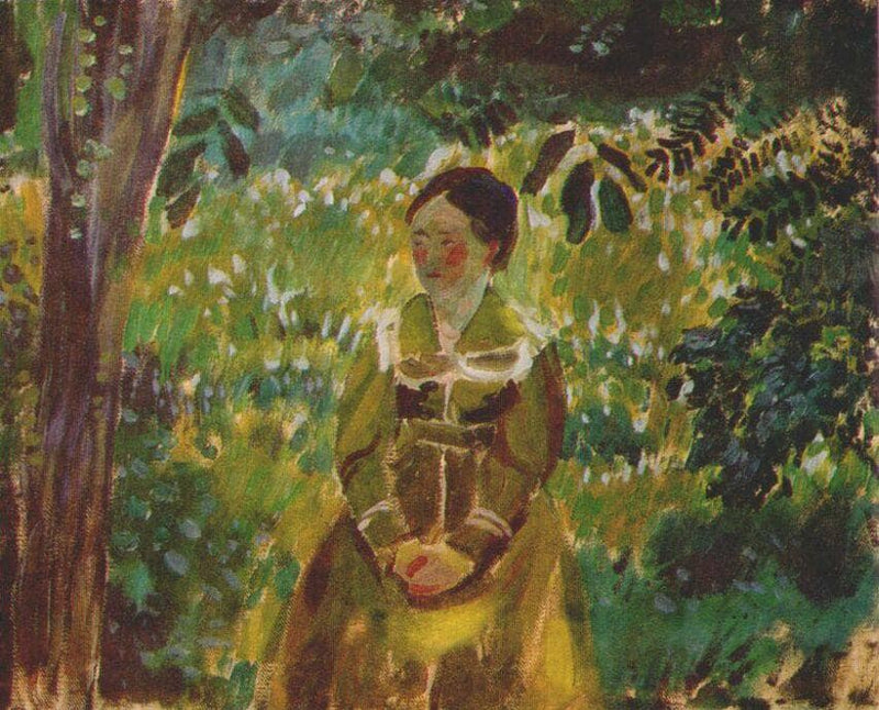 Lady in a Garden by Victor Borisov-Musatov — Oil Painting Reproduction