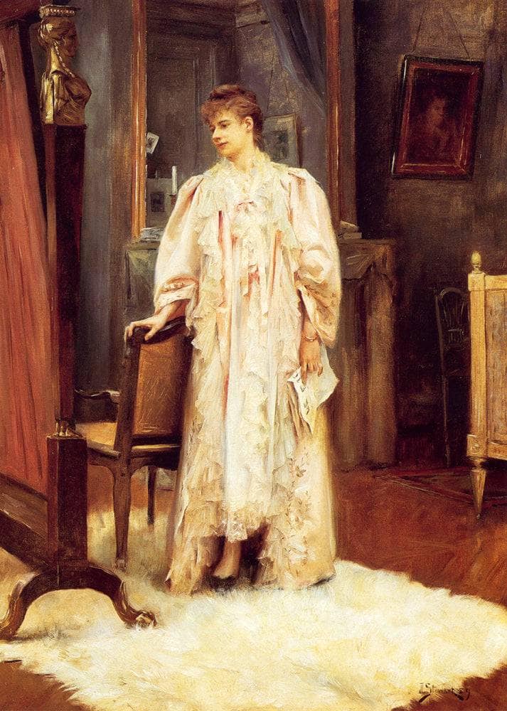 Lady In Her Boudoir by Julius LeBlanc Stewart — Oil Painting Reproduction