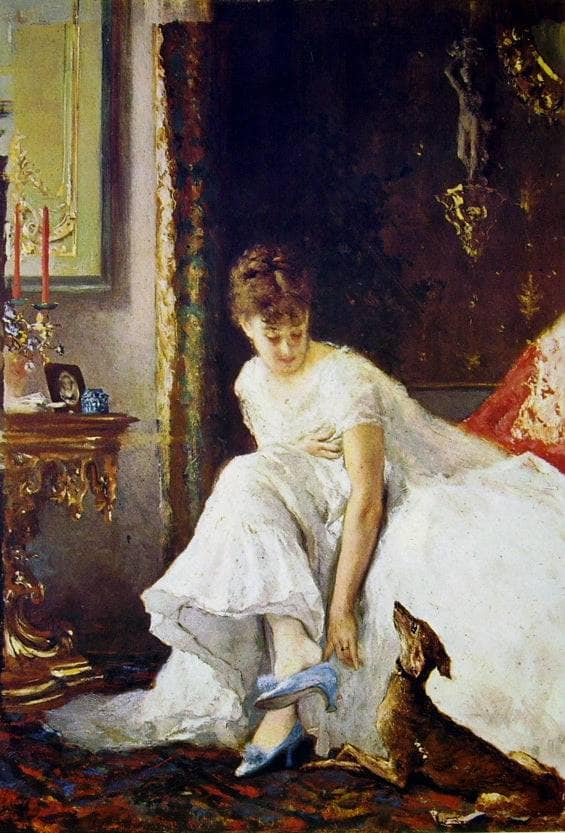 Lady in white by Vito d'Ancona — Oil Painting Reproduction