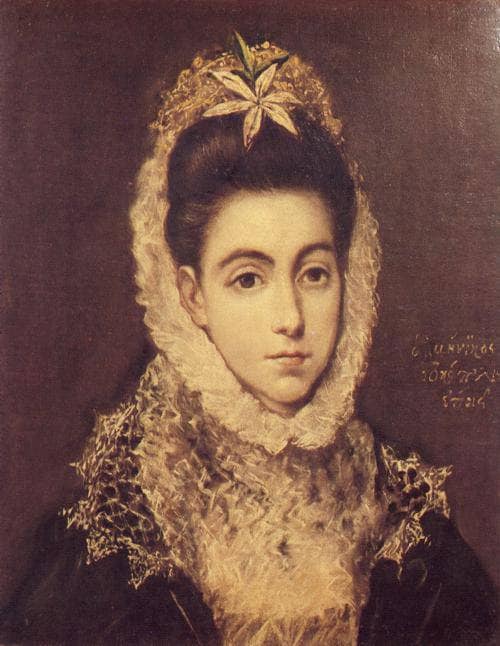 Lady with a Flower in Her Hair by El Greco — Oil Painting Reproduction
