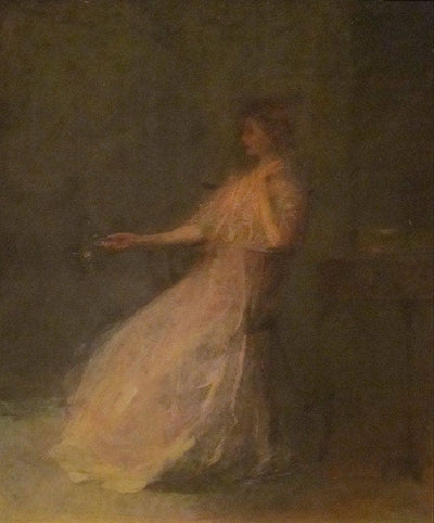 Lady with a Rose in study
