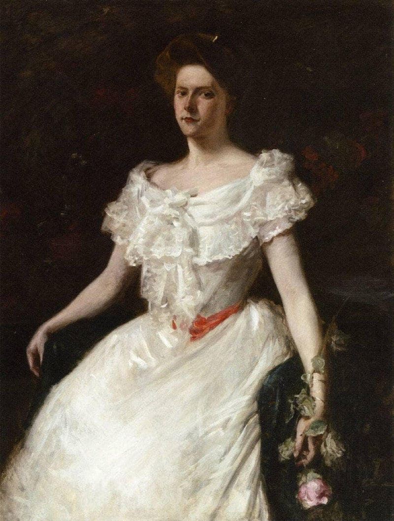Lady with a Rose by William Merritt Chase — Oil Painting Reproduction