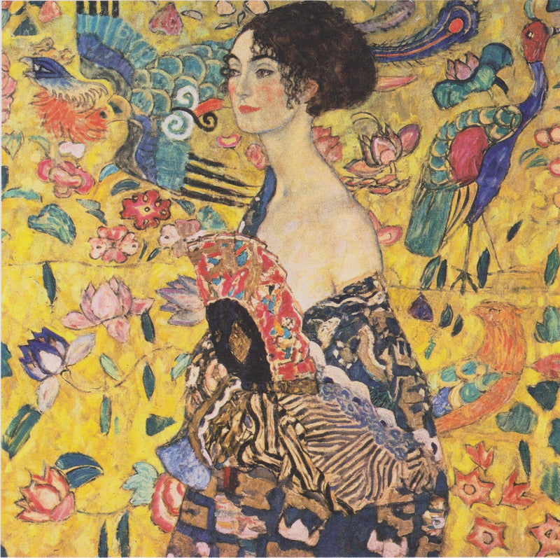 Lady with Fan by Gustav Klimt — Oil Painting Reproduction