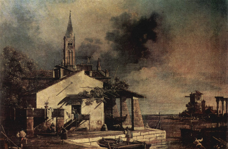 Lagoon landscape by Bernardo Bellotto — Oil Painting Reproduction