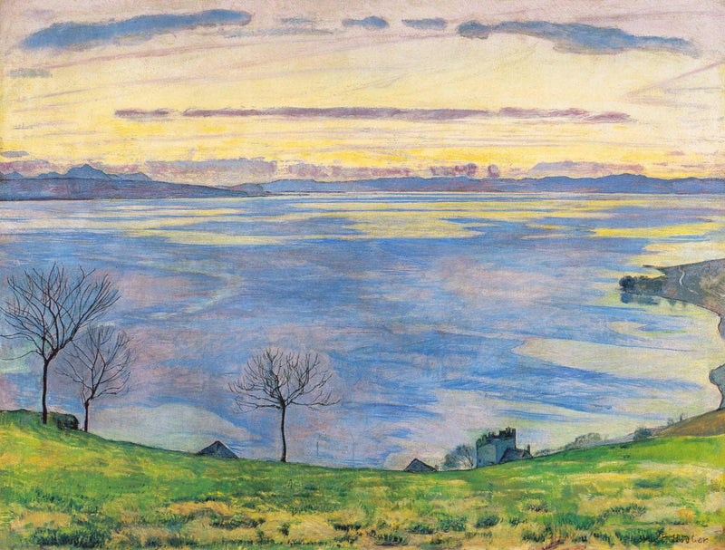 Lake Geneva on the evening in Chexbres by Ferdinand Hodler — Oil Painting Reproduction