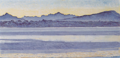 Lake Geneva with Mont Blanc in the morning light in dining room