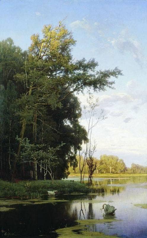 Lake in Gatchina park by Volodymyr Orlovsky — Oil Painting Reproduction