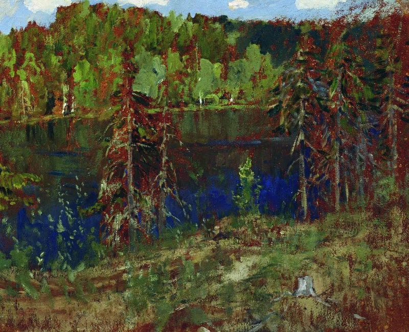 Lake in the forest by Isaac Levitan — Oil Painting Reproduction