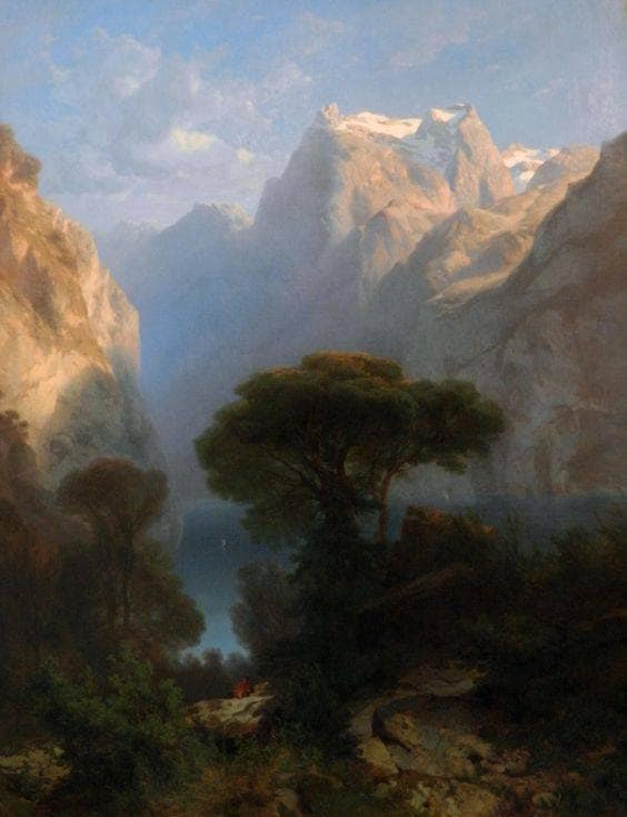 Lake Lucerne by Alexandre Calame — Oil Painting Reproduction