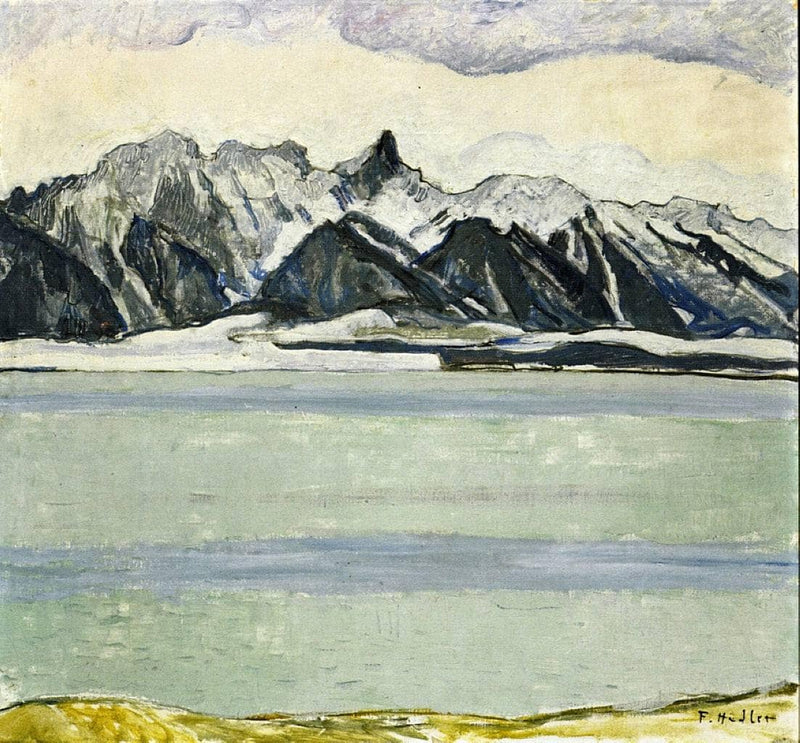 Lake Thun with Stockhornkette in Winter by Ferdinand Hodler — Oil Painting Reproduction