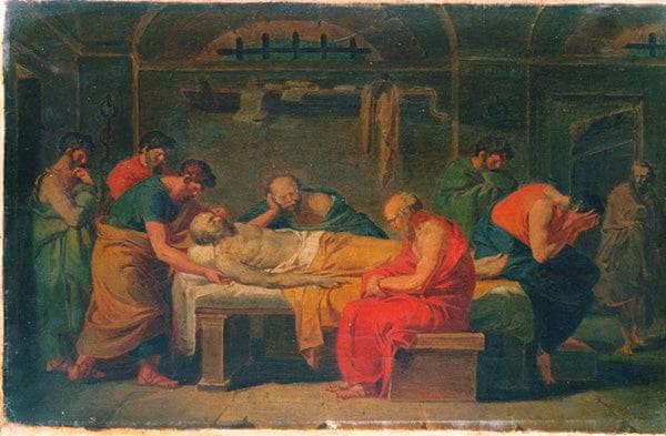 Lamentation over the corpse of Socrates by Vincenzo Camuccini — Oil Painting Reproduction