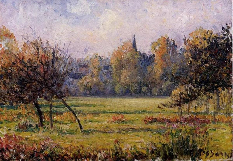 Landscape at Bazincourt by Camille Pissarro — Oil Painting Reproduction