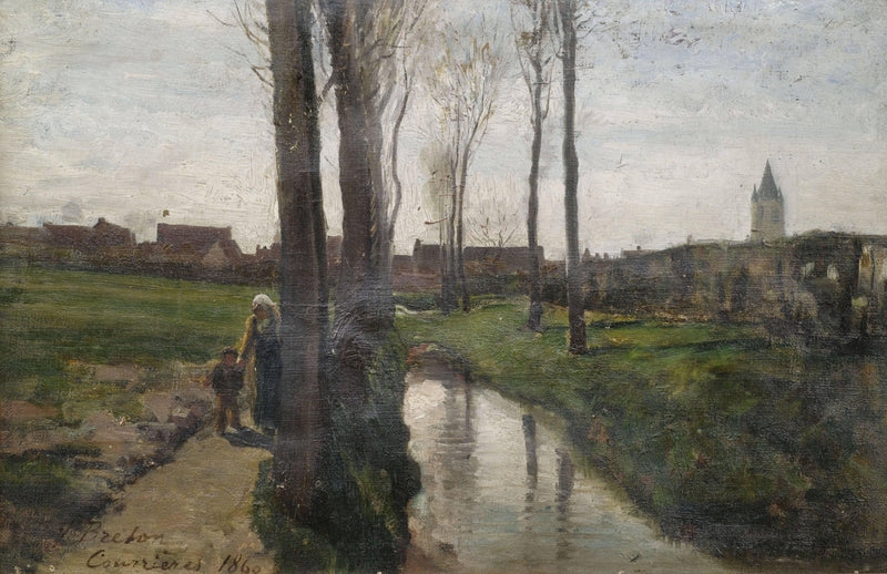 Landscape at Courrières by Jules Breton — Oil Painting Reproduction