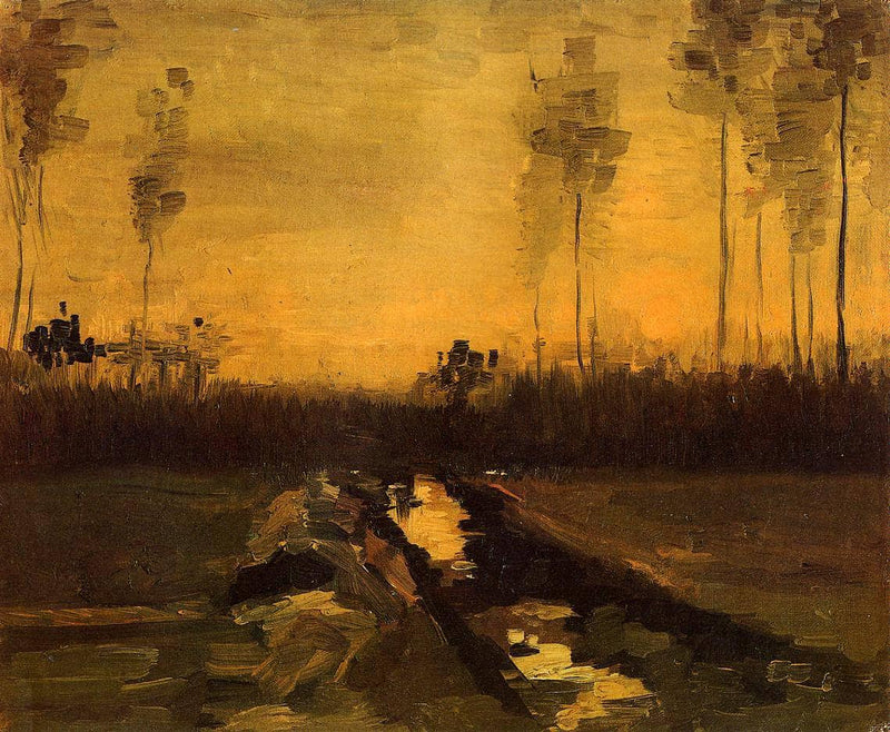 Landscape at Dusk by Vincent van Gogh — Oil Painting Reproduction