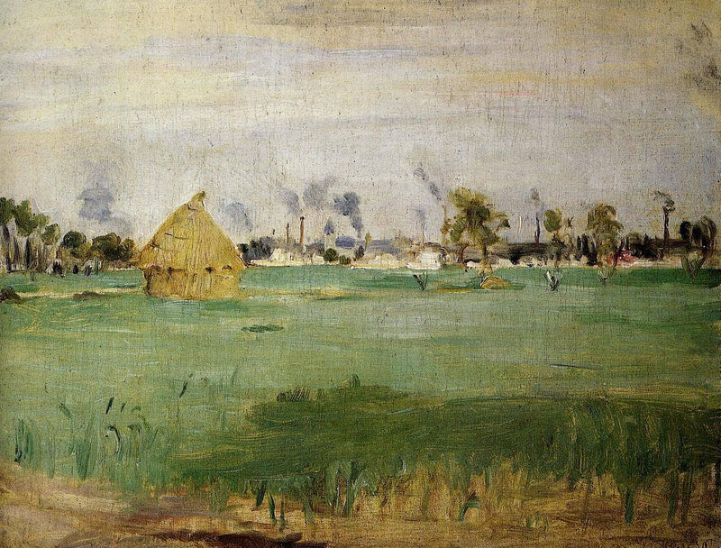 Landscape at Gennevilliers by Berthe Morisot — Oil Painting Reproduction