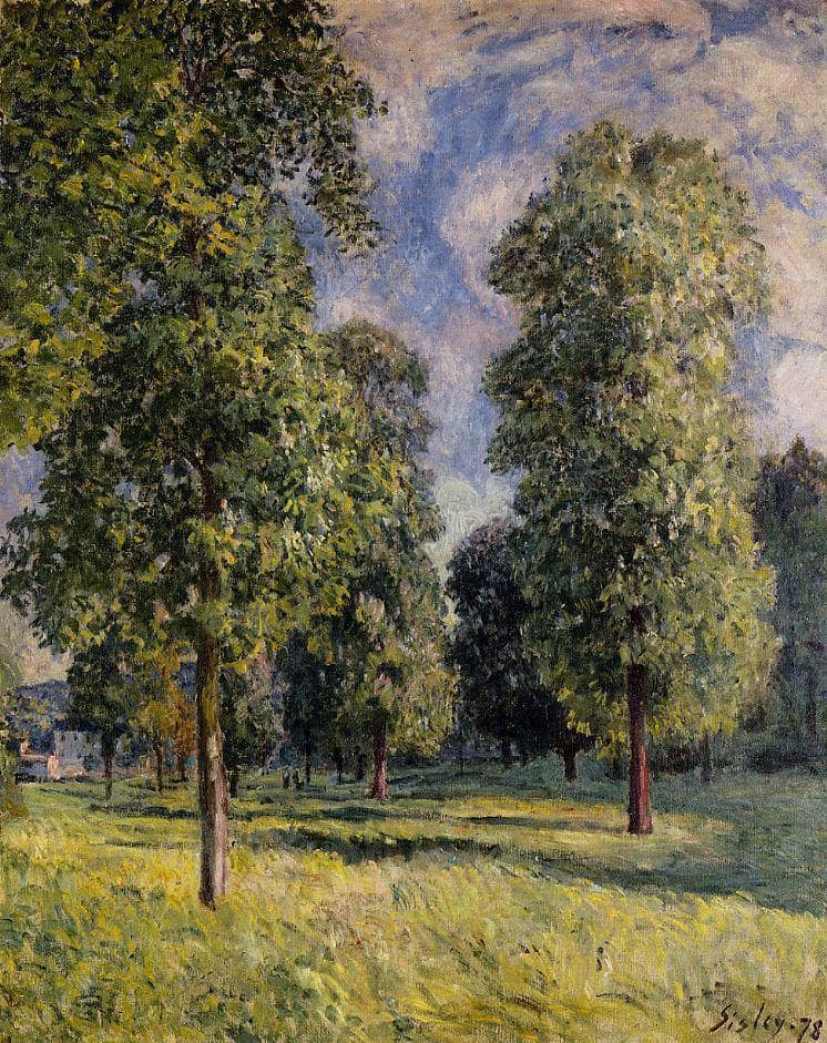 Landscape at Sevres by Alfred Sisley — Oil Painting Reproduction