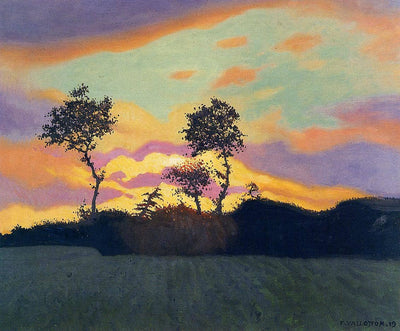 Landscape at Sunset in kitchen