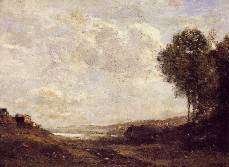 Landscape by the Lake by Camille Corot — Oil Painting Reproduction